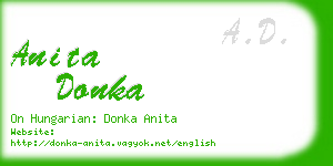 anita donka business card